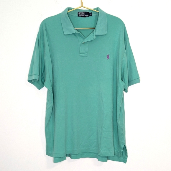 Polo by Ralph Lauren XL Sea Green Teal Short‎ Sleeve Polo Shirt - Picture 1 of 6